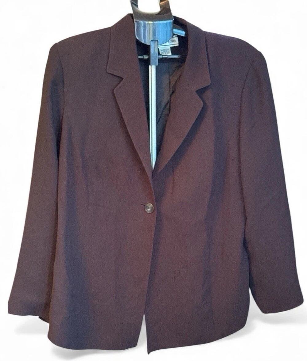 August Max Woman Black One Button Blazer Size 18W